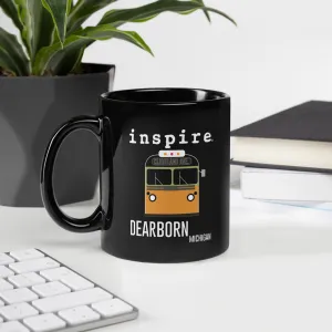inspire Dearborn Bus Black Glossy Mug