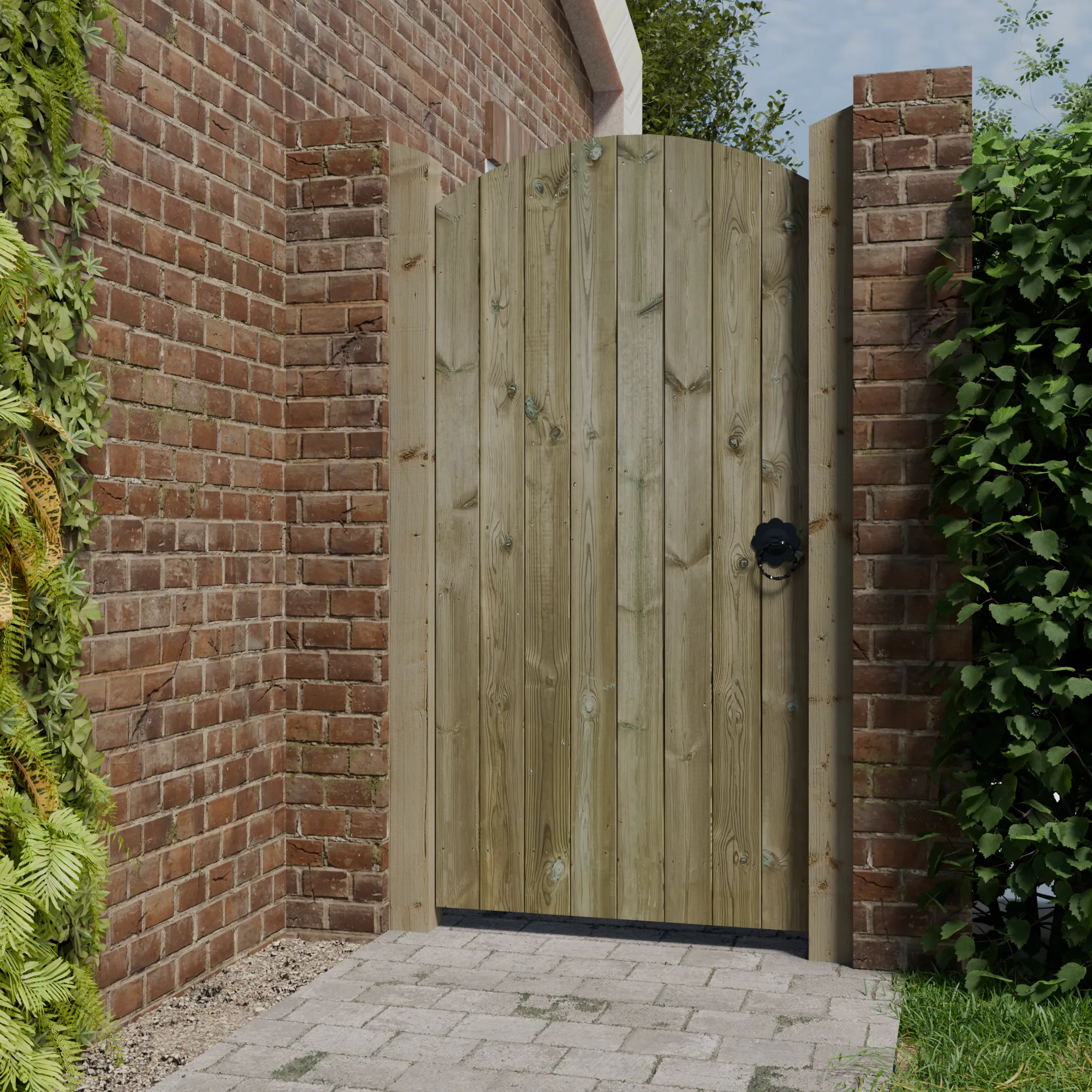 Instow Curved Tongue & Groove Side gate (0.9m High)