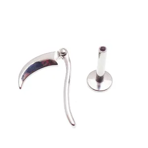 Internally Threaded SCYTHE Titanium Flatback Piercing