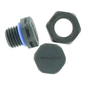 IP68 M12 x 1.5mm Black Vent   Nut 1000ml/min Hydrophobic