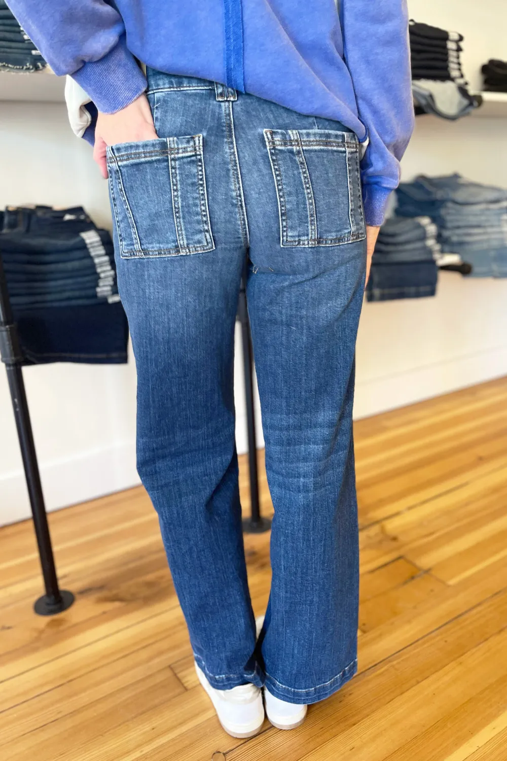 Jodi High Rise Wide Leg Porkchop Front Pockets