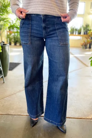 Jodi High Rise Wide Leg Porkchop Front Pockets