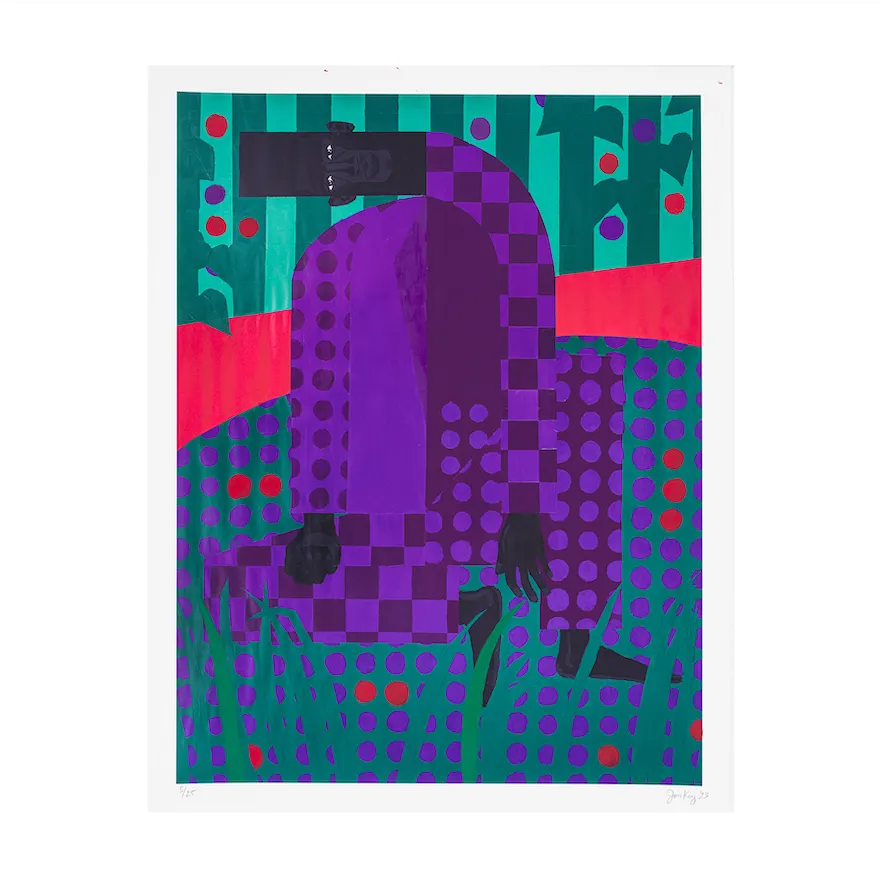Jon Key, Man in the Violet Dreamscape No. 5, 2023; Hand-Embellished, Signed, and Numbered Limited Edition Print