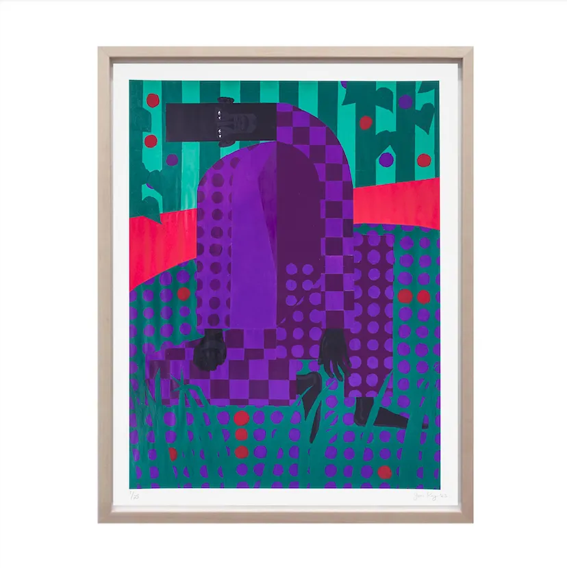 Jon Key, Man in the Violet Dreamscape No. 5, 2023; Hand-Embellished, Signed, and Numbered Limited Edition Print