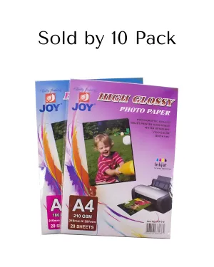 Joy Photo Paper A4 Glossy 210gsm | 10Pack