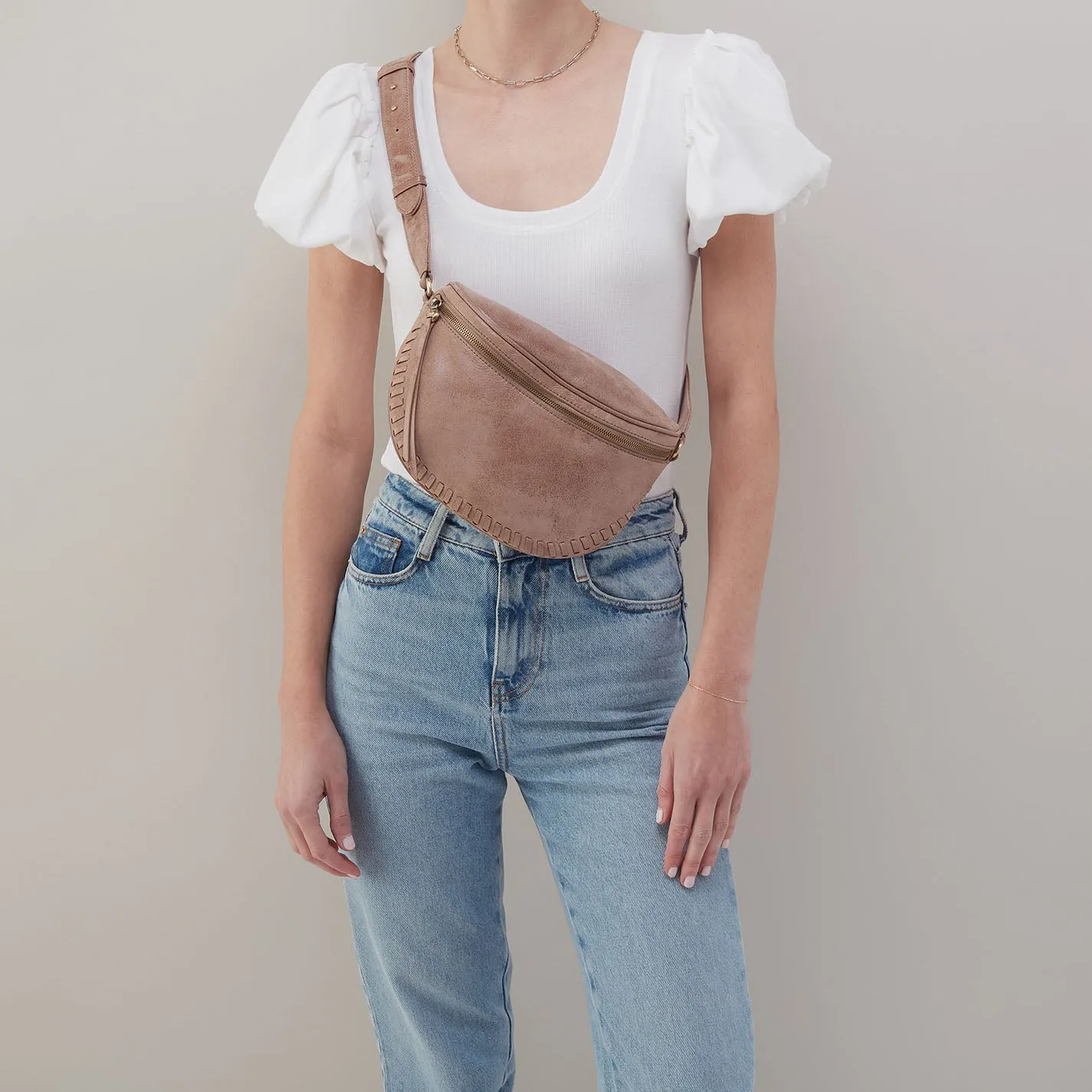 Juno Belt Bag In Buffed Leather - Hazel