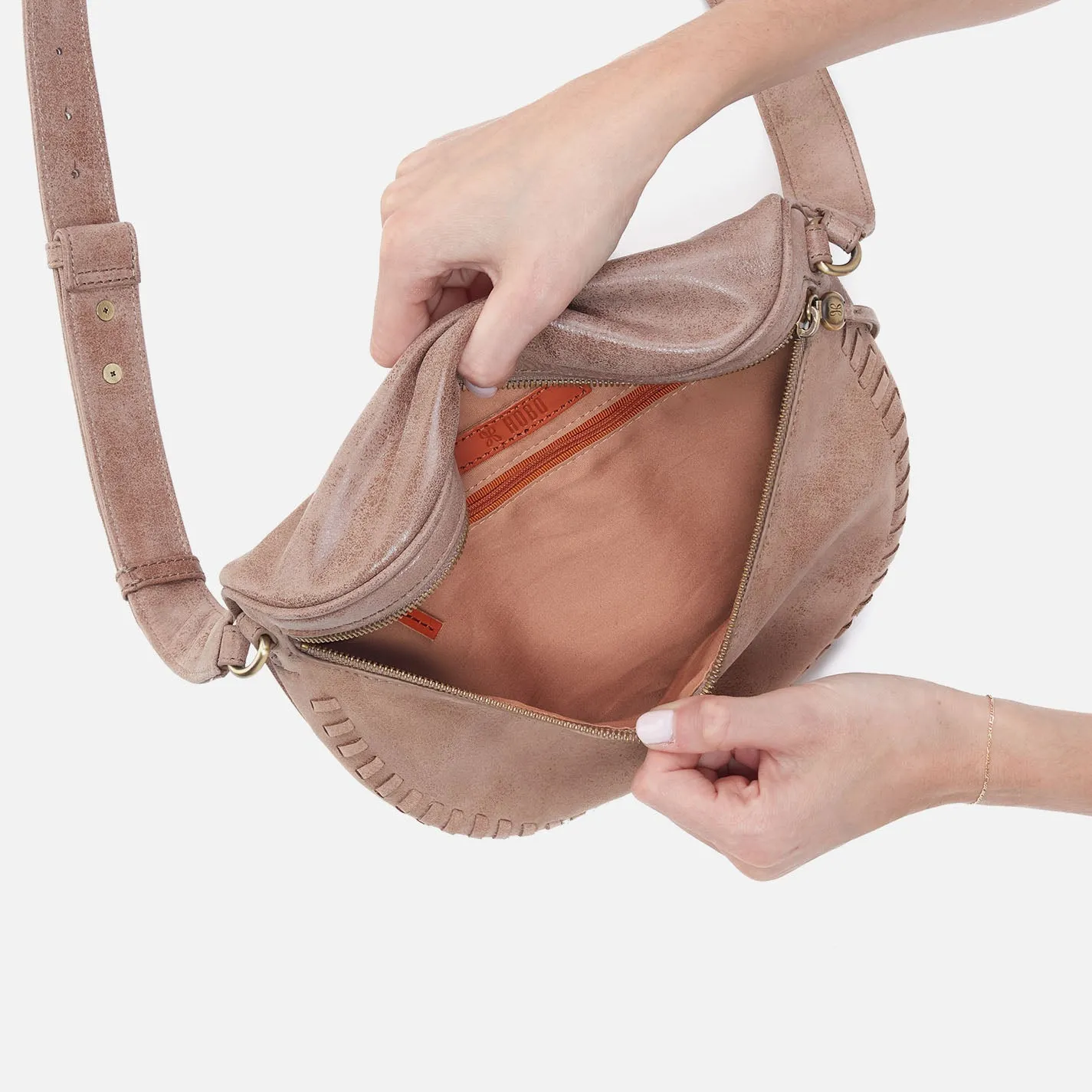 Juno Belt Bag In Buffed Leather - Hazel