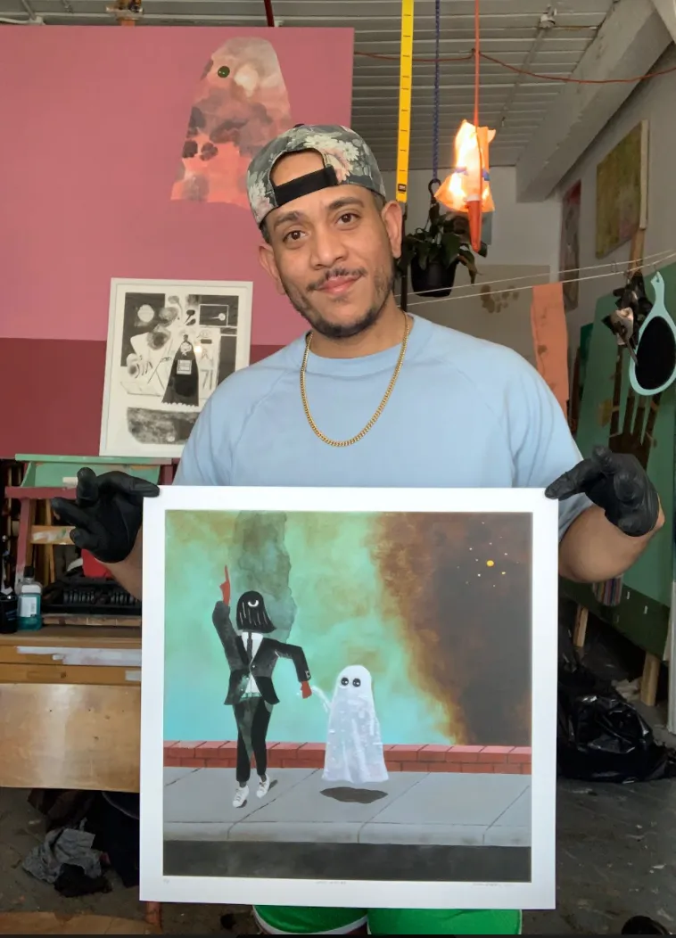 Kenny Rivero, Walk Wit Me, 2021; Hand-Embellished, Signed, and Numbered Limited Edition Print