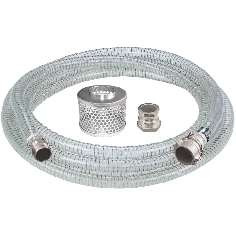King KW-252 Clear PVC Reinforced Suction Hose - 2" x 25ft