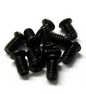 KM204 M2 x 4mm 2 x 4 Black Cross Flat Head Countersunk Screw x 10 Metric Thread