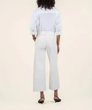 KUT Meg Ecru High Rise Wide Leg