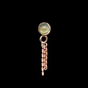 Kyanite in Rose Gold - 14ga threaded end with chains