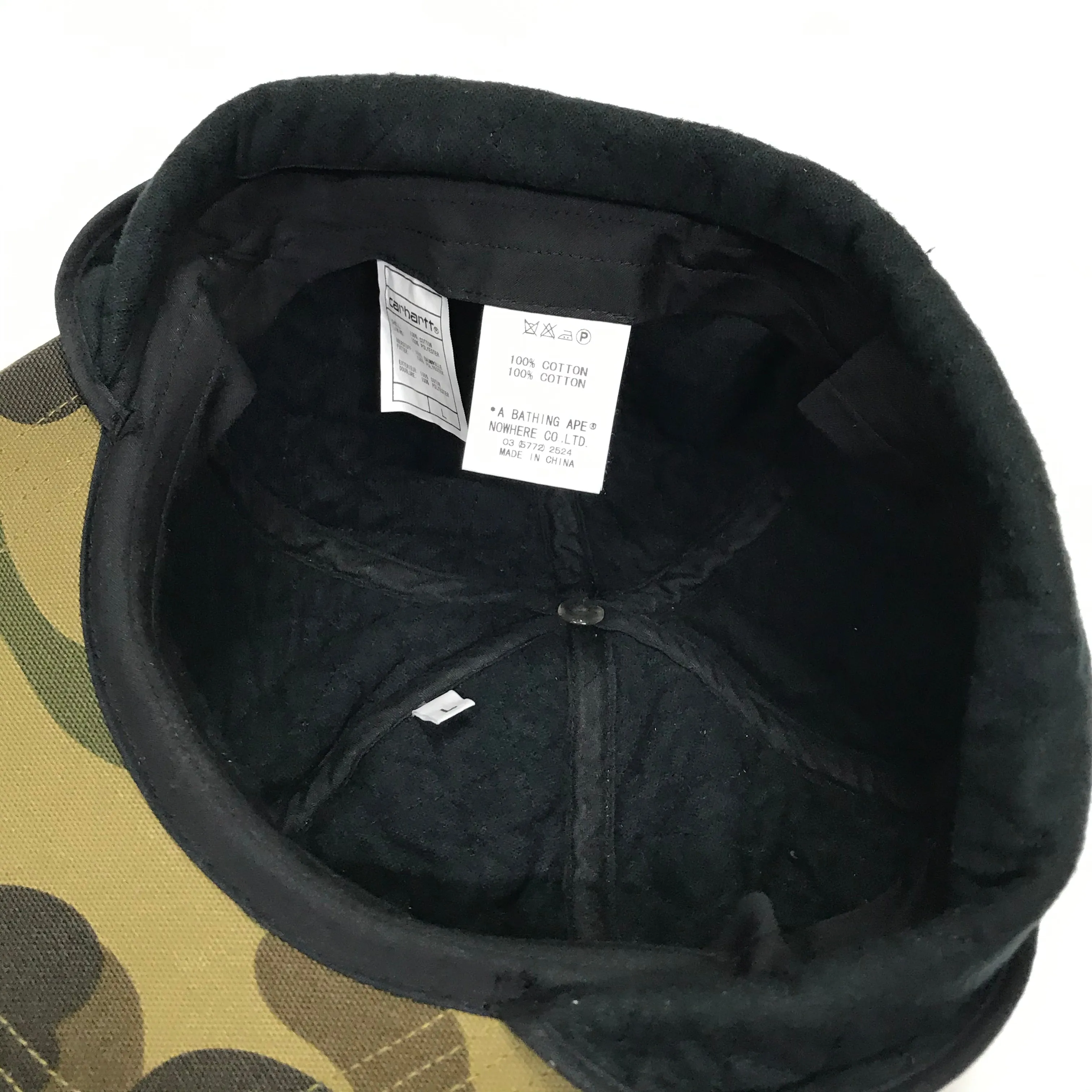 [L] A Bathing Ape Bape x Carhartt 1st Camo Duck Cotton Cap Hat