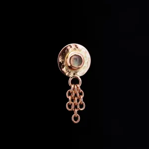 Labradorite in 14kt Rose Gold Sandman with Tassel - 14ga Threaded end