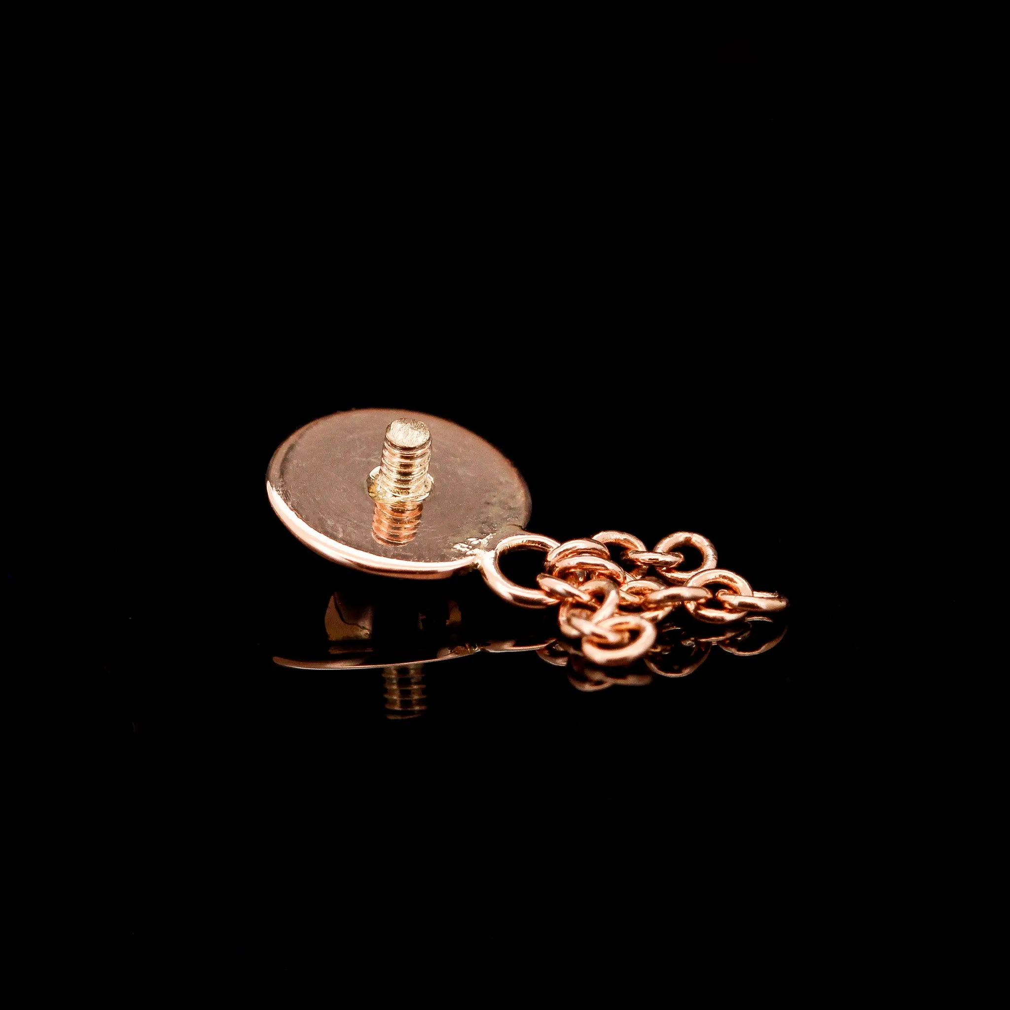Labradorite in 14kt Rose Gold Sandman with Tassel - 14ga Threaded end