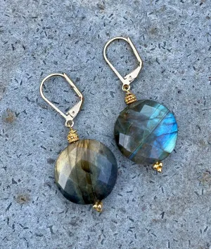 Labradorite Moon Earring