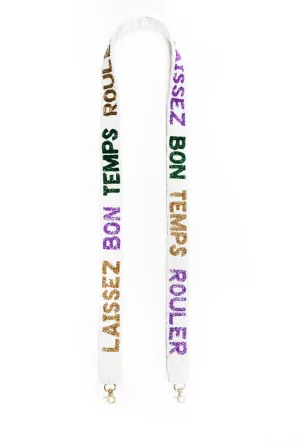 Laissez Bon Temps Rouler Beaded Strap White