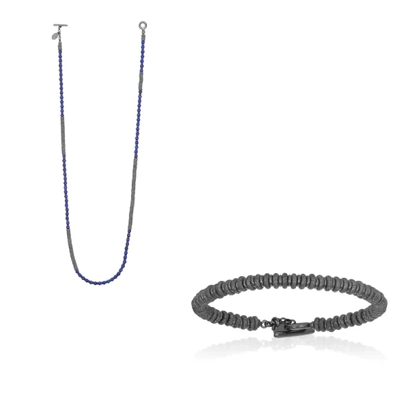Lapis Lazuli Stone and Black PVD Gift Idea for him