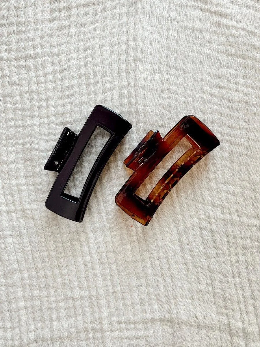 Large Glossy Rectangle Claw Clips