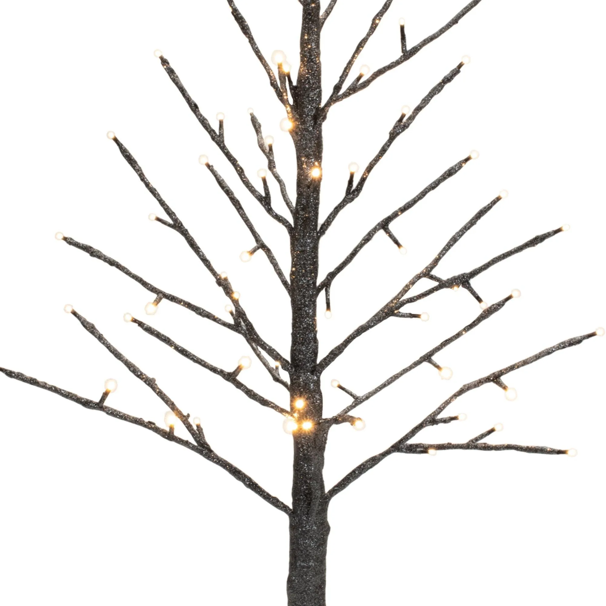 LED Black Glittered Twig Tree 36"H