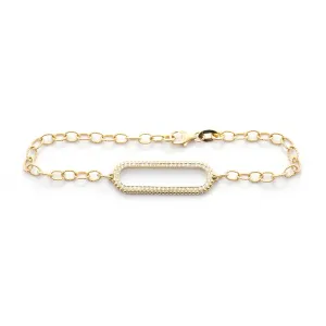 Long Oval Diamond Beaded Bracelet