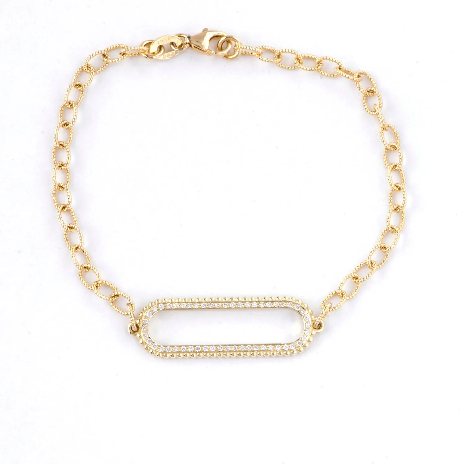 Long Oval Diamond Beaded Bracelet