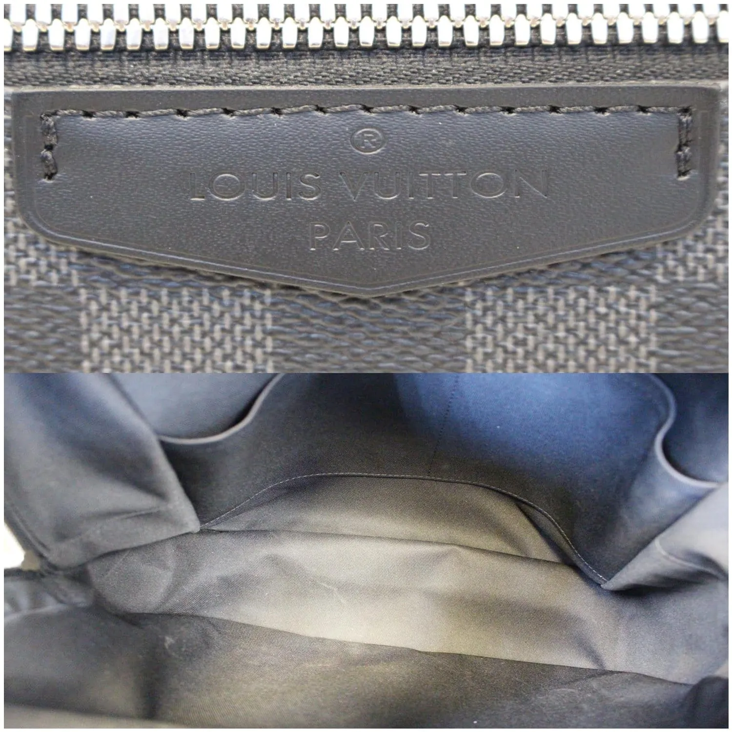 LOUIS VUITTON Josh Damier Graphite Backpack Bag Black