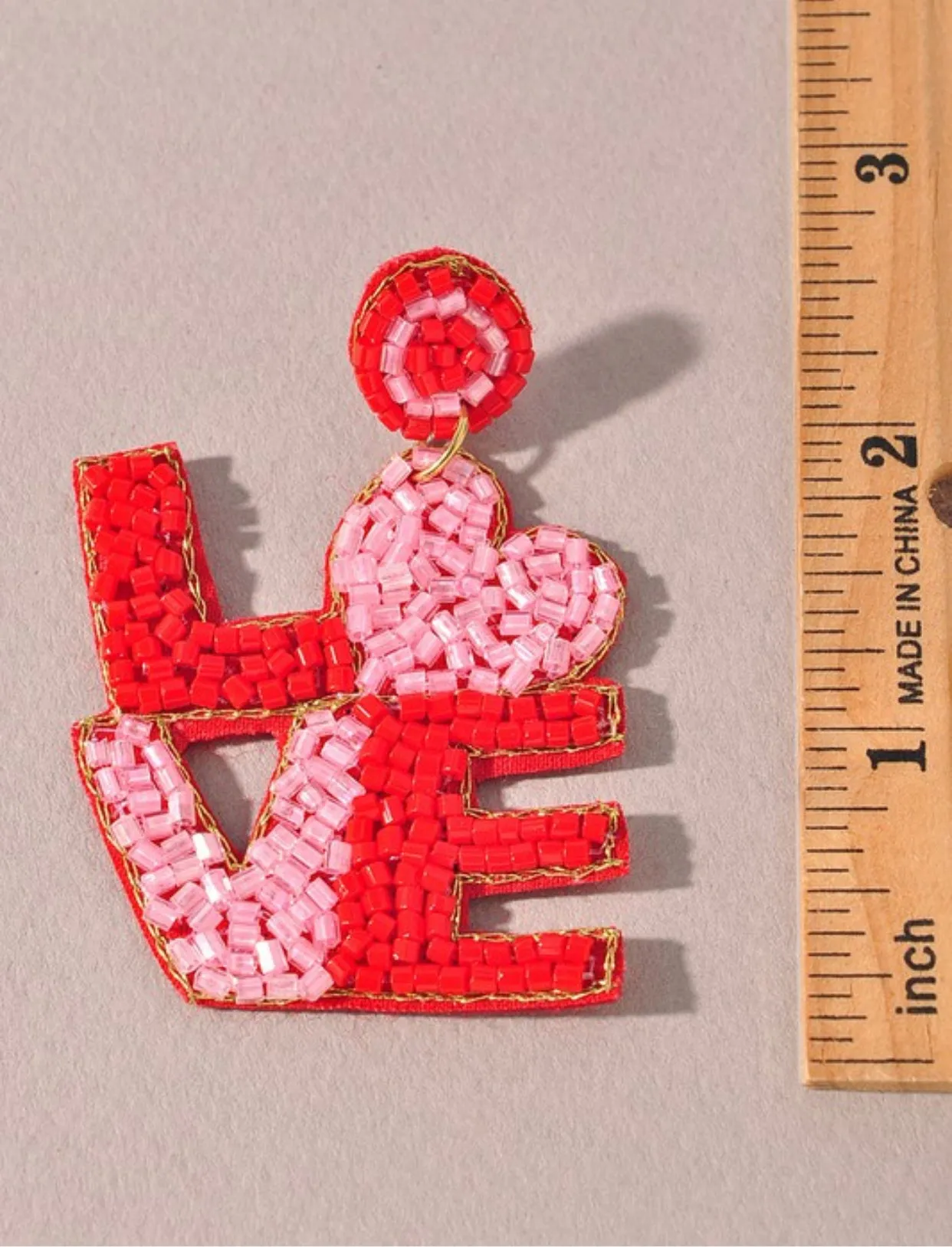 LOVE Beaded Earrings 2 Colors