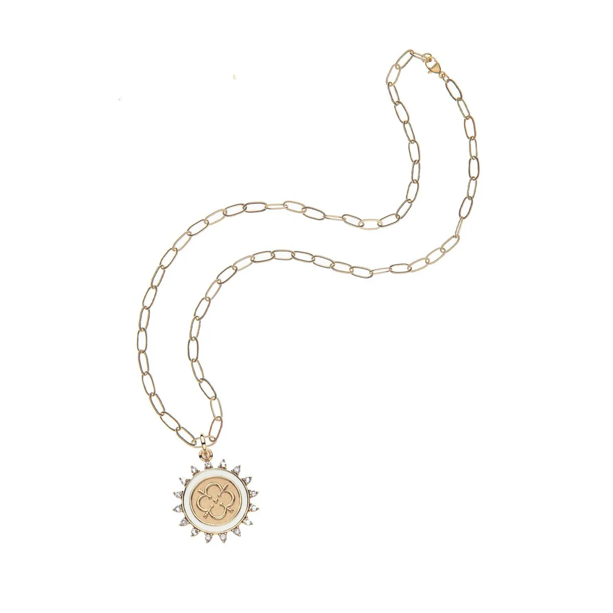 Love Petite Embellished Coin Necklace