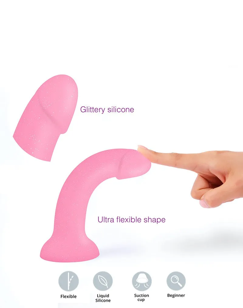 Love to Love - Siliconen Dildo Glitzy - Roze Glitters
