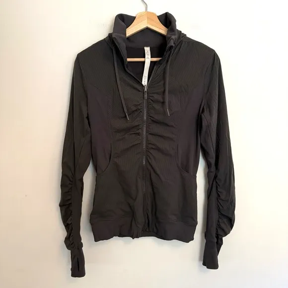 Lululemon Beyond the Studio Jacket Striped Graphite Grey 6