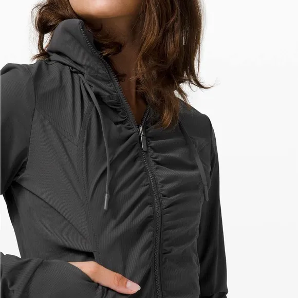 Lululemon Beyond the Studio Jacket Striped Graphite Grey 6