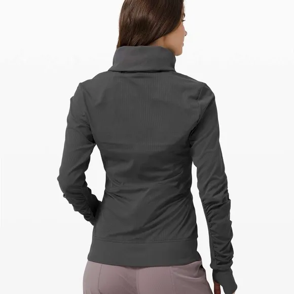 Lululemon Beyond the Studio Jacket Striped Graphite Grey 6