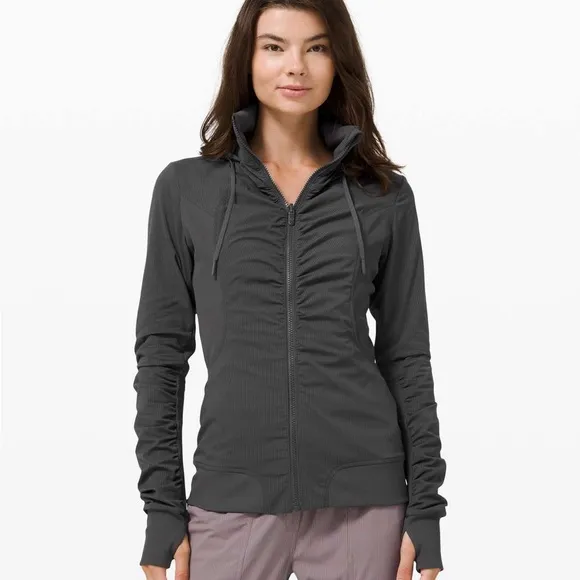 Lululemon Beyond the Studio Jacket Striped Graphite Grey 6