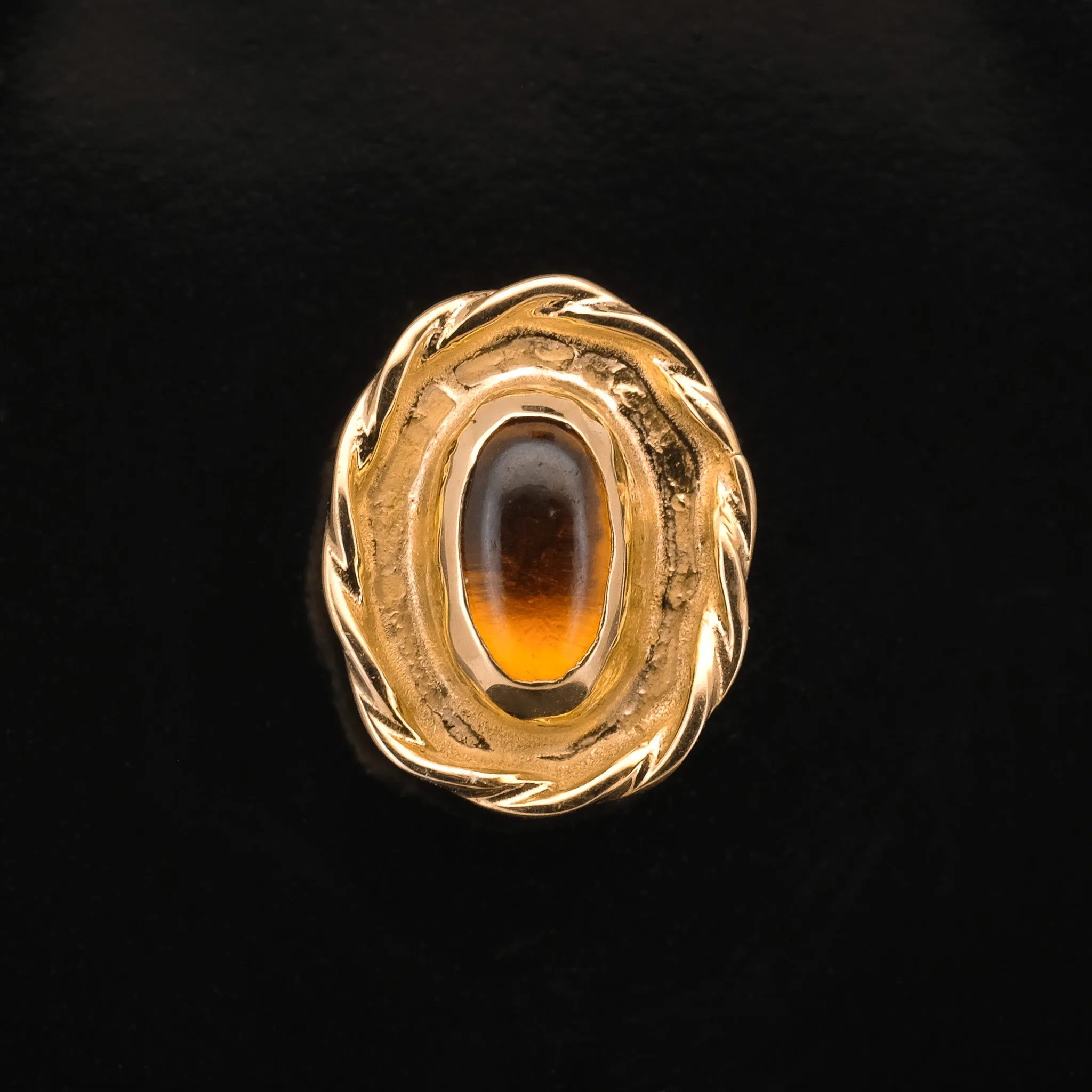 Madeira Citrine and Yellow Gold "Corral" - Threaded End - 14ga