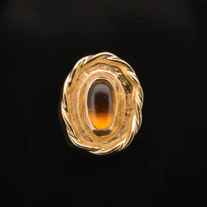 Madeira Citrine and Yellow Gold "Corral" - Threaded End - 14ga
