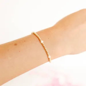 Madi Beaded Bracelet in Gold: Extended 7.25 inch