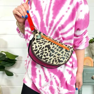 Mally Leather and Hair-On Hide Crossbody Belt Purse