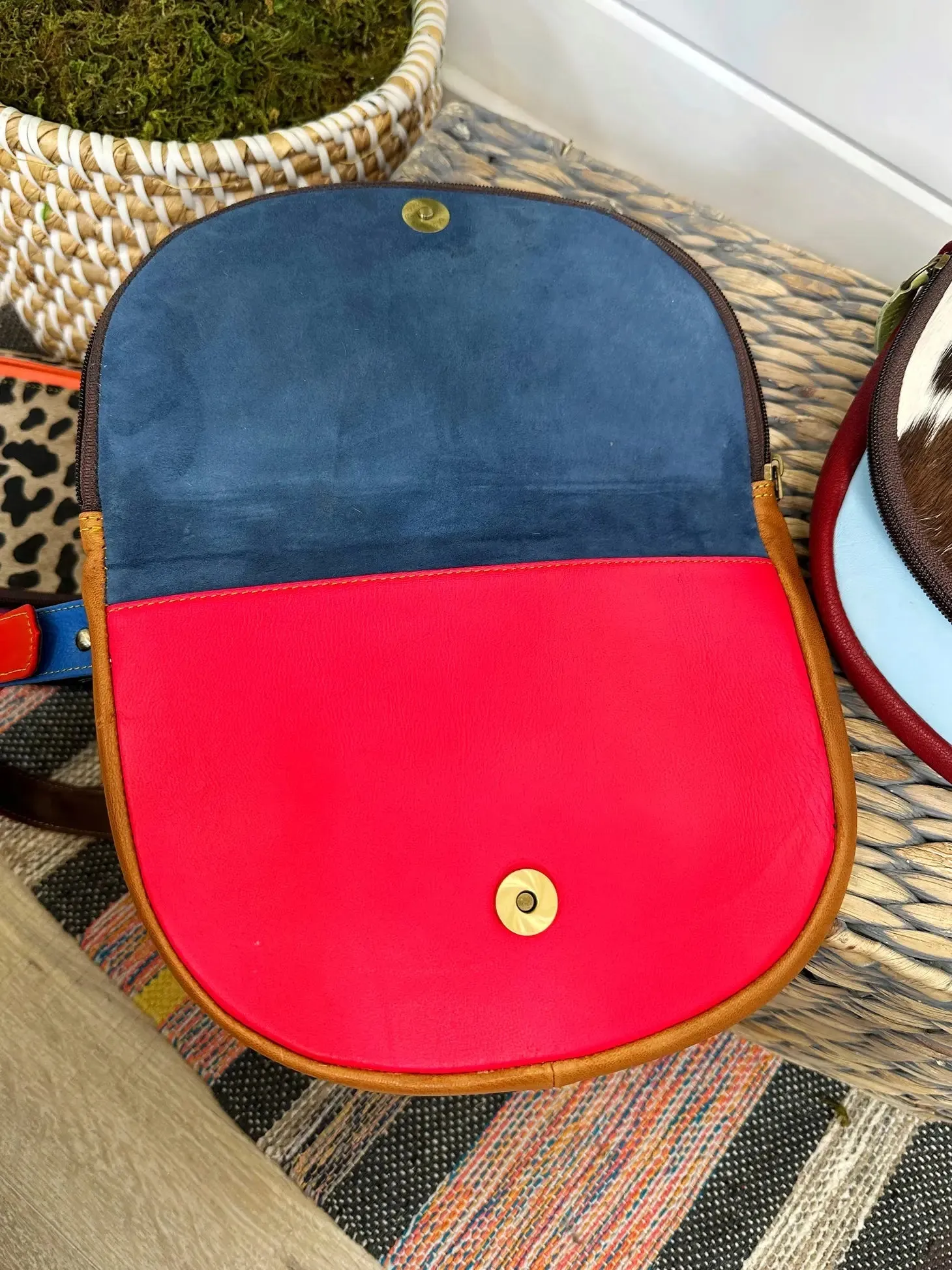 Mally Leather and Hair-On Hide Crossbody Belt Purse