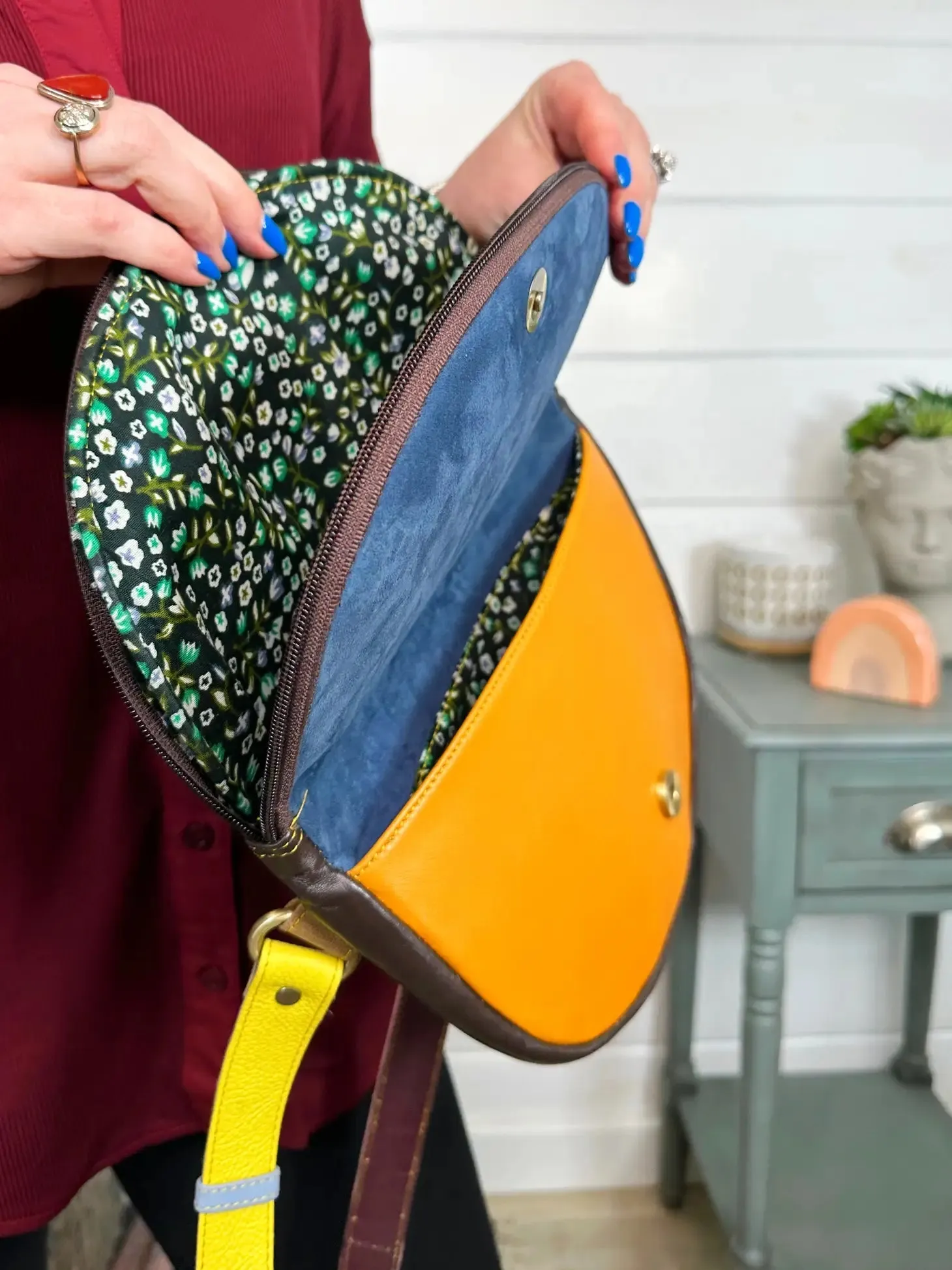 Mally Leather and Hair-On Hide Crossbody Belt Purse