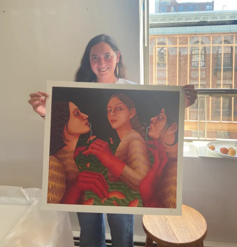María Fragoso, Augurio, 2021; Hand-Embellished, Signed, and Numbered Limited Edition Print