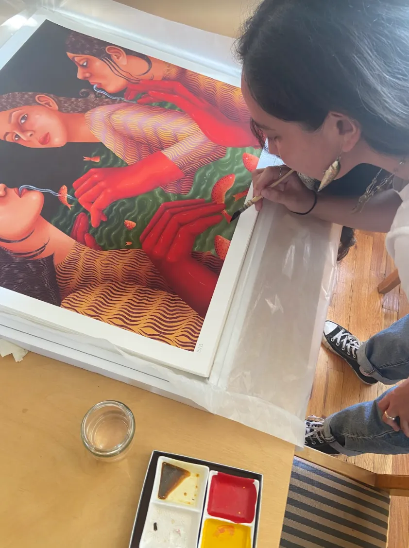 María Fragoso, Augurio, 2021; Hand-Embellished, Signed, and Numbered Limited Edition Print