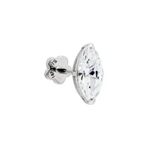 Marquise Stone Threaded Stud Earring 14K