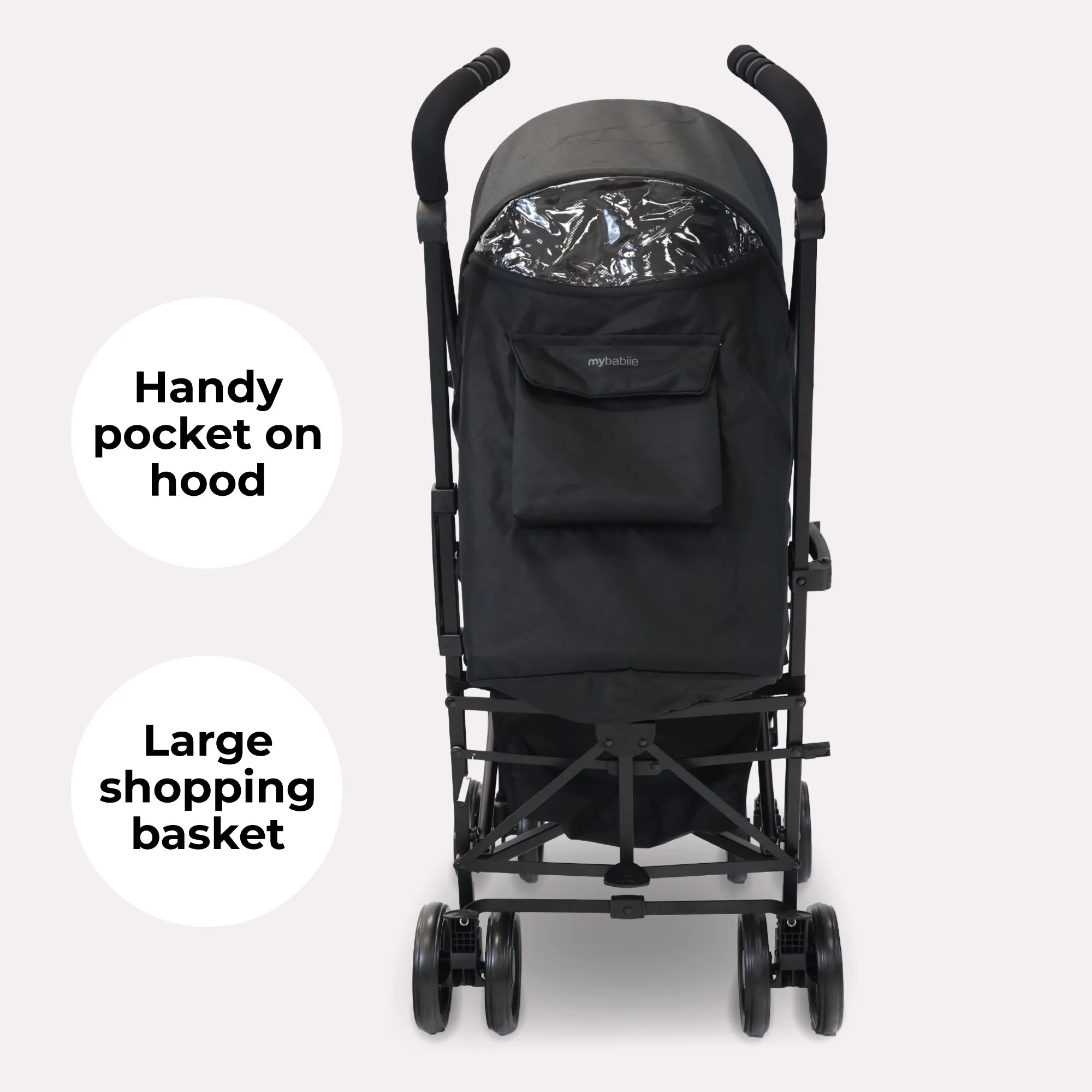 MB02 Lightweight Stroller - Black and Grey