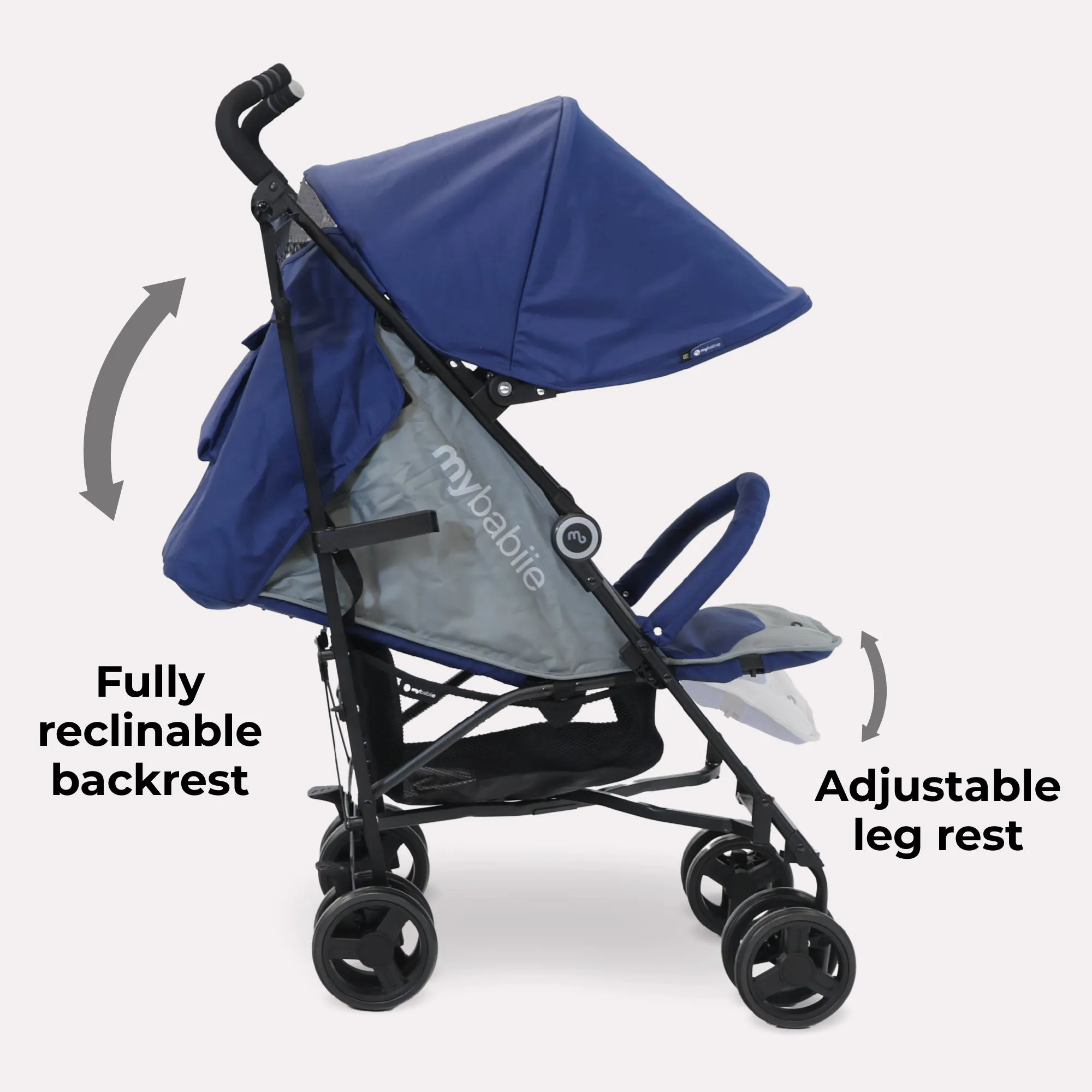 MB02 Lightweight Stroller - Blue and Grey