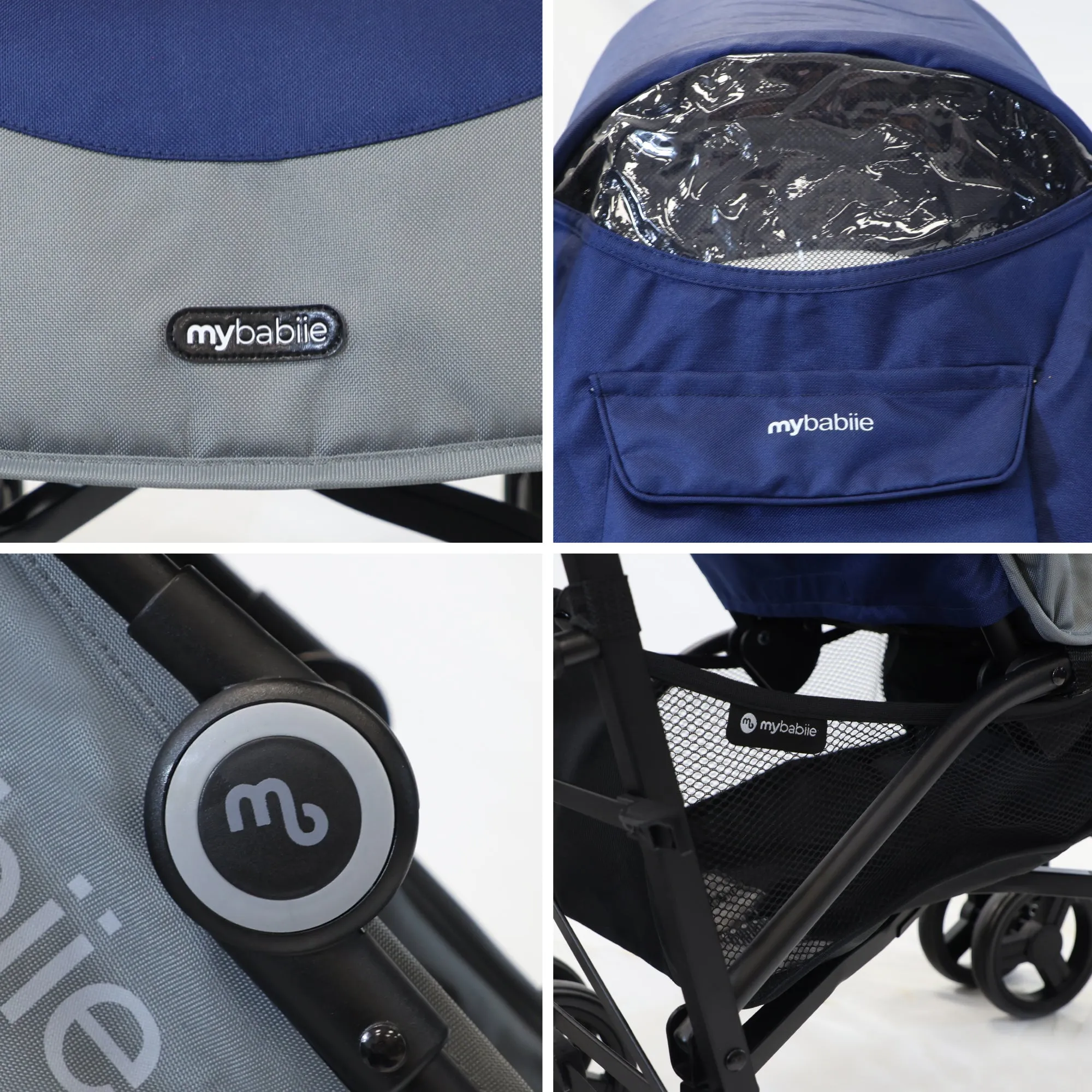 MB02 Lightweight Stroller - Blue and Grey