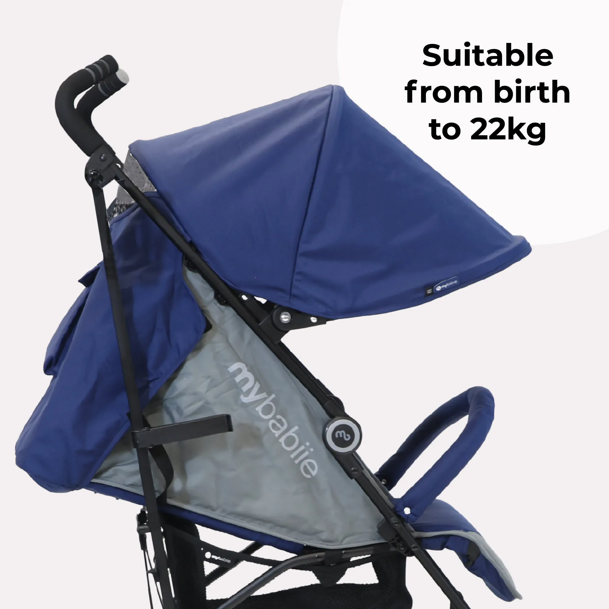 MB02 Lightweight Stroller - Blue and Grey
