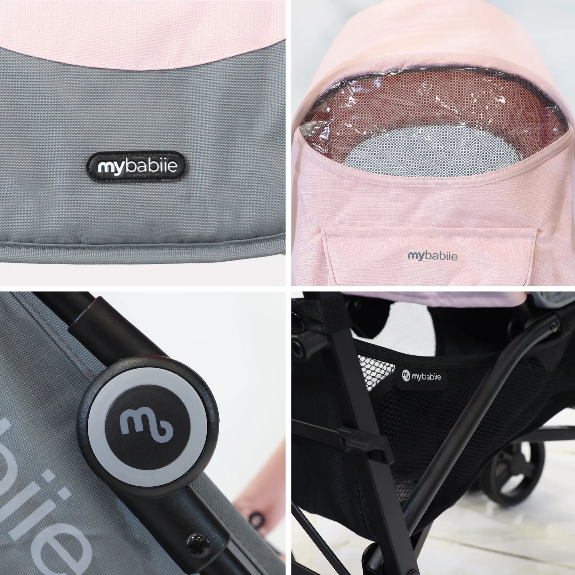 MB02 Lightweight Stroller - Pink and Grey