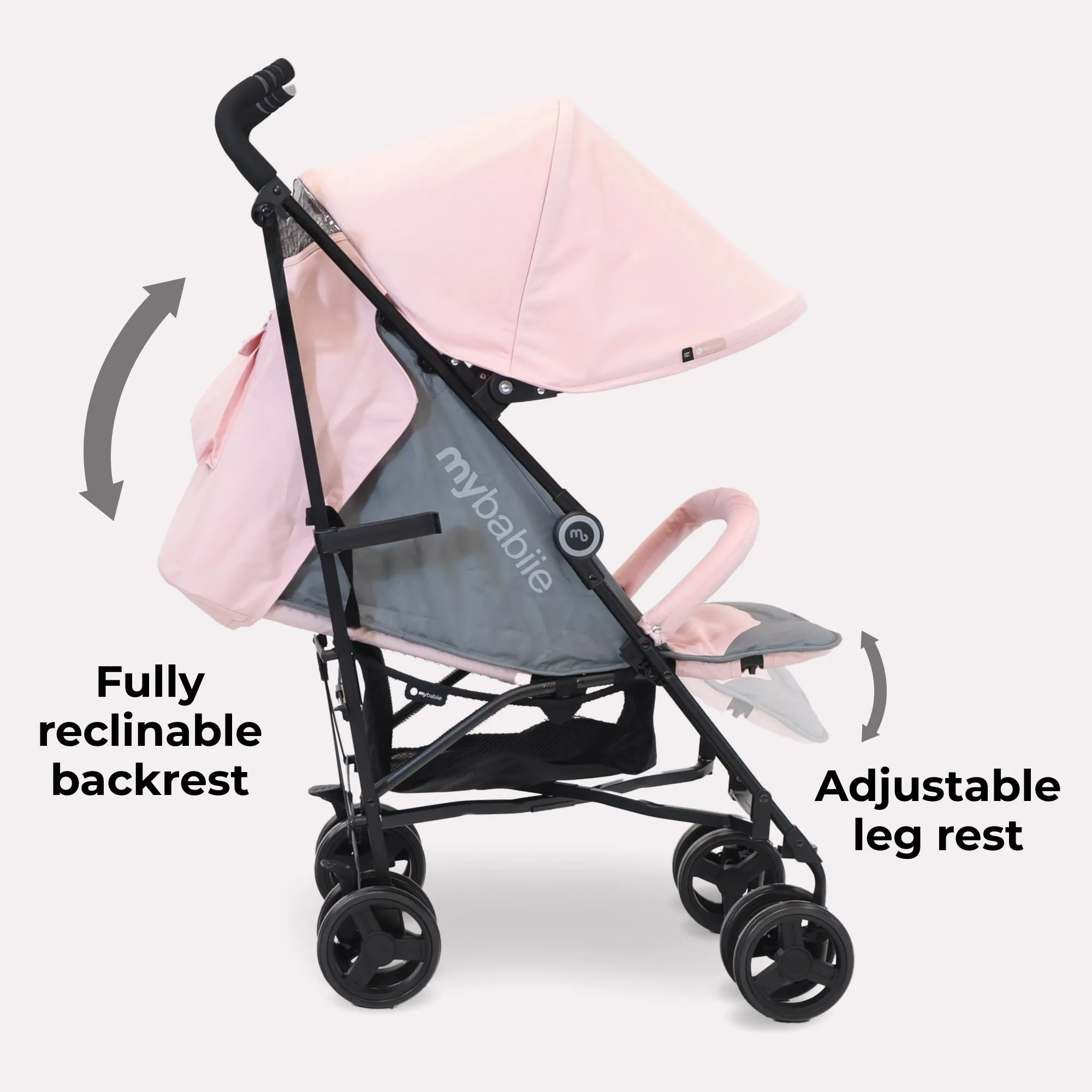 MB02 Lightweight Stroller - Pink and Grey