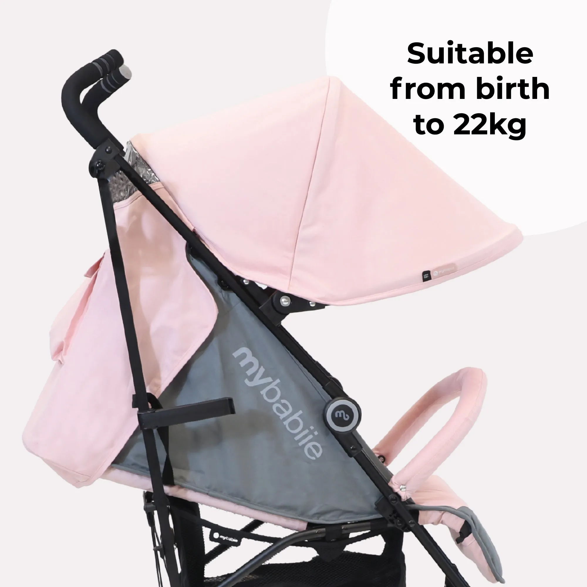 MB02 Lightweight Stroller - Pink and Grey